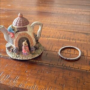 Whimsical Cottage Teapot Figurine